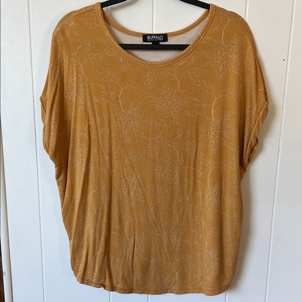 Buffalo David Bitton Women's Short Sleeve Mustard Tee